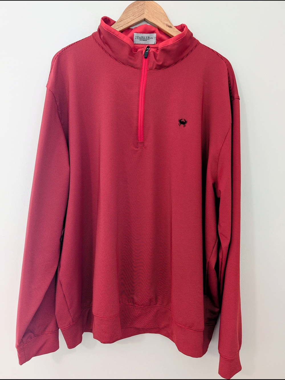 J Parker Jimmy Knows 3XL Red Black Stripe 1/4 Zip Golf Pullover